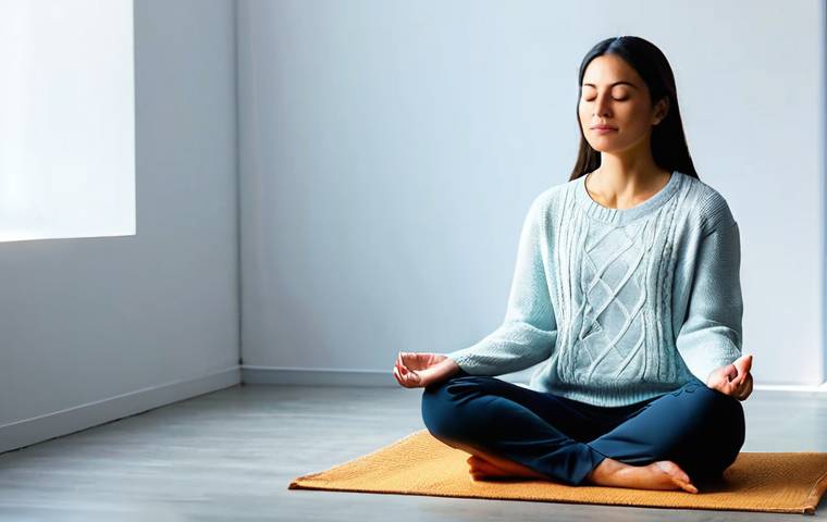 스트레스 해소법   바디 스캔 명상 - **Prompt 1: The Gentle Beginning of Body Scan Meditation**
    "A serene adult individual, appearing...